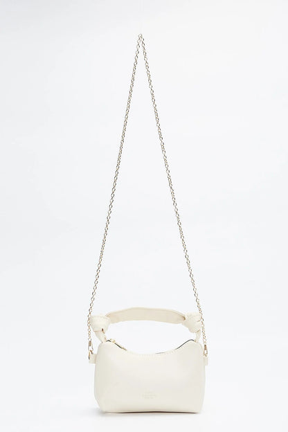 Mīkstas ādas rokas un plecu soma ar mezglu un ķēdes siksnu