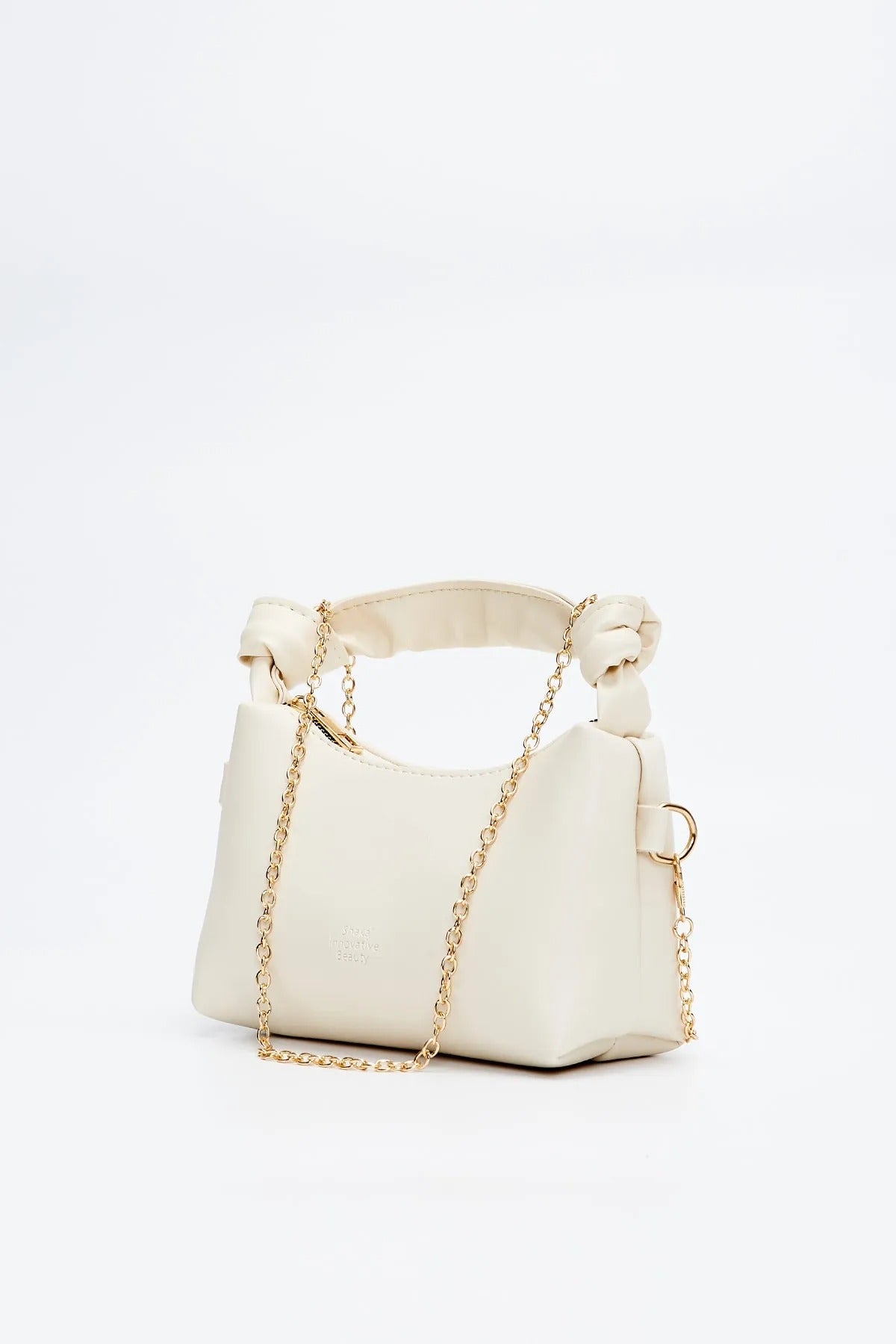 Mīkstas ādas rokas un plecu soma ar mezglu un ķēdes siksnu